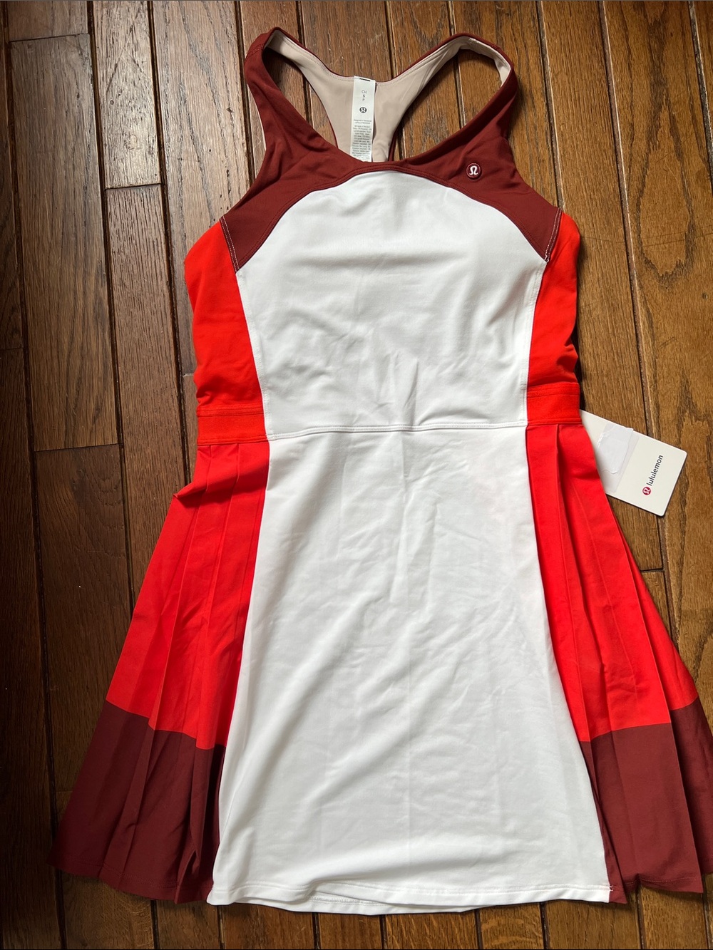Lululemon Cherry and Cranberry Court Champ Racerback Tennis Dress Size Small NWT